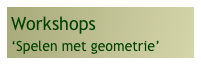 Workshops 
‘Spelen met geometrie’