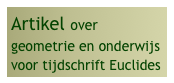 Artikel over geometrie en onderwijs voor tijdschrift Euclides